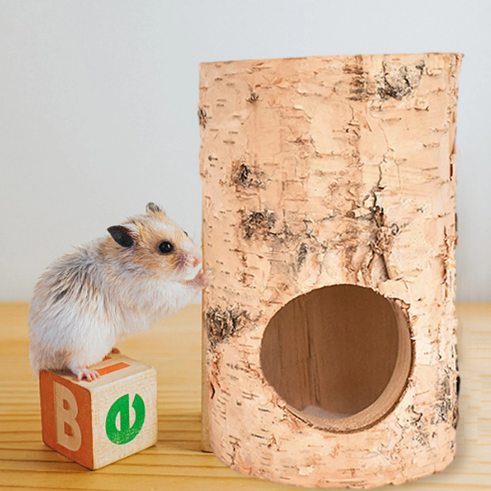 

Birch mouse hole natural solid wood animal tunnel Hamster Golden Bear Tree Hole Pipe Chew Toy Little Climbing Pet house