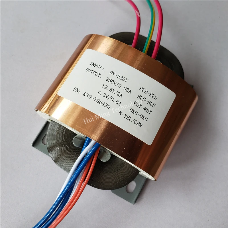 250V 0.03A 12 6 V 2A 3 0.6A R сердечник трансформатор 40VA R30 пользовательский 115V/230V медь для