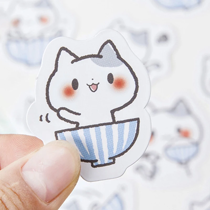 

45pcs/lot Notebook Stationery Stickers for Beautiful Cartoon Cat DIY Gift Bag Sealing Kawaii Decoration Adhesive Tape Diary