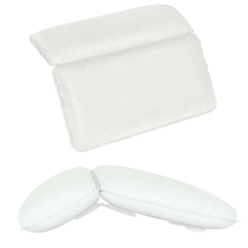 

20 Home Bath Spa Pillow Deep Spongy Cushion Relaxing Massage Big Suction Cup Bathtub Neck Back Comfort Support Relaxing Tool