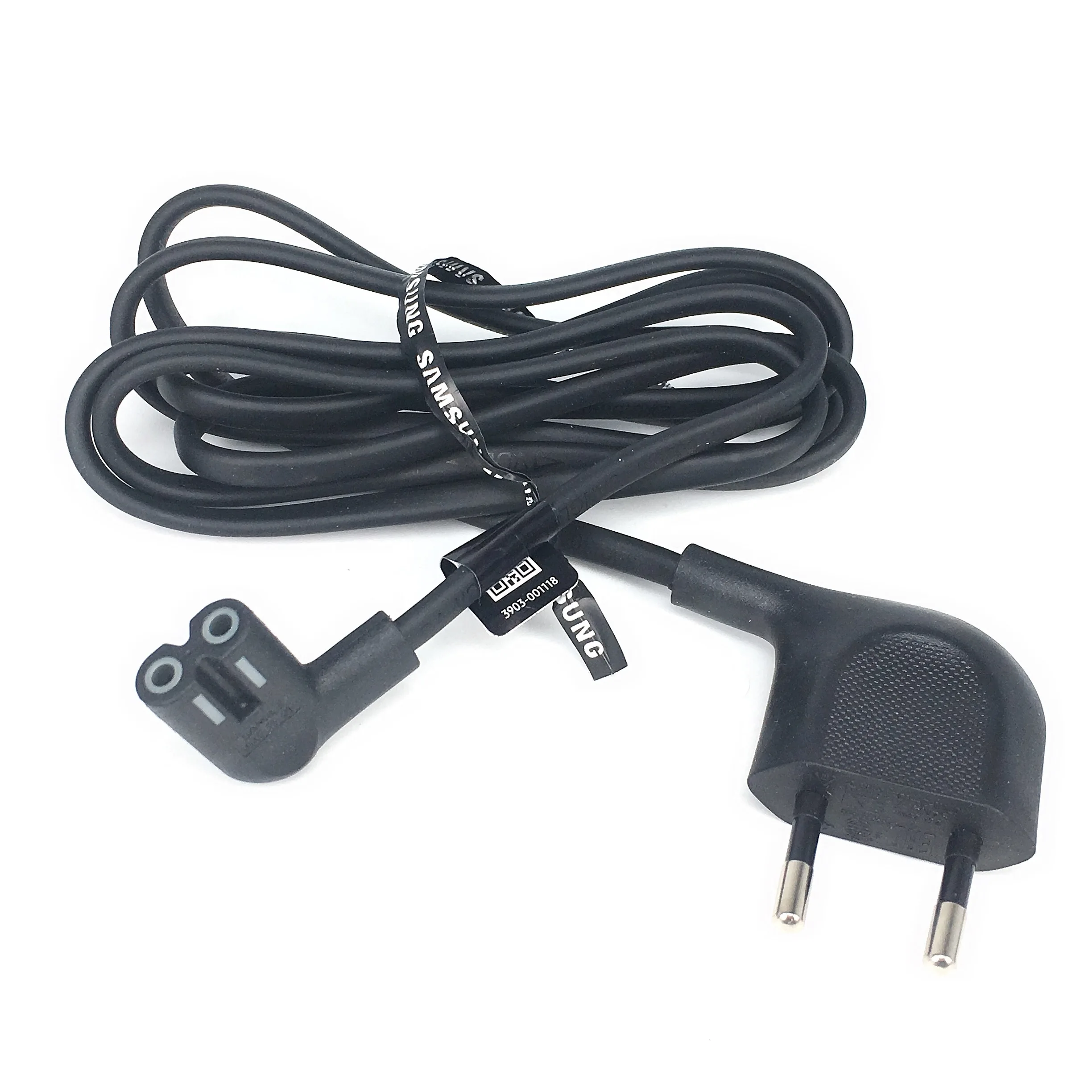 2-контактный штекер Европейского кабеля шнур питания под прямым углом для IEC C7