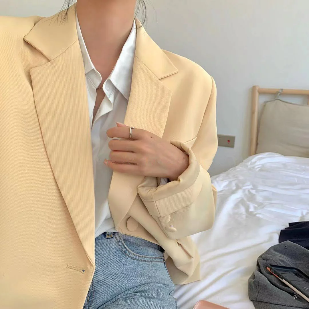 

Весна 2021, изящный модный свободный костюм с подкладкой на плечах