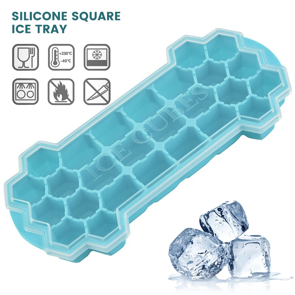 

1 шт. 26 сетка Еда Класс силиконовая форма для льда для дома с крышкой "сделай сам" форма кубика льда квадратный Форма Фруктового мороженого ак...