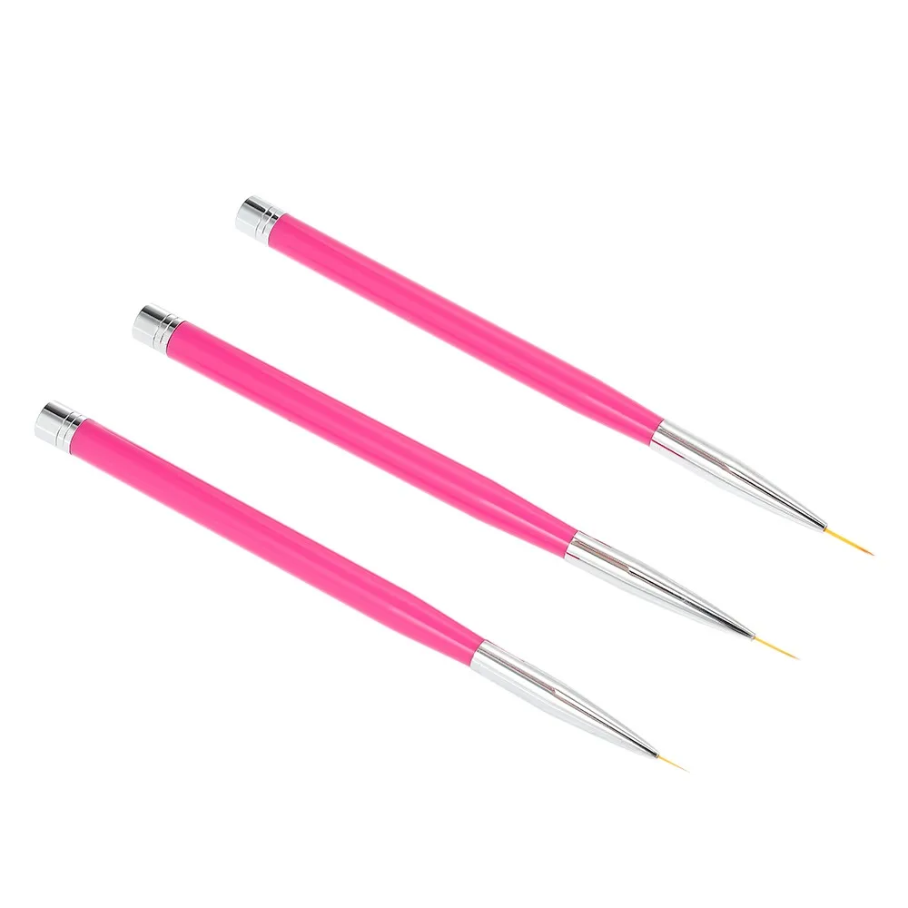 

3pcs Nail Art Liner Brush Crystal UV Gel Painting Line Brush Nylon Hair Manicure Pen
