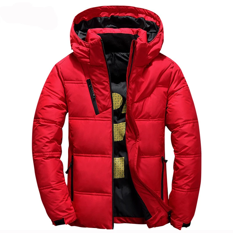 Brand Winter Jacket Men White Duck Down Parkas Jacket Men's Thick Warm Parka Jacket Overcoat Hooded Warm Parkas MWM098