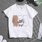 Лидер продаж, милая семейная одежда с милым медведем из мультфильма Q, Детская футболка, топы с графическим рисунком, женская футболка, летние женские футболки