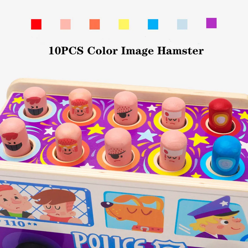 

Kids Wooden Montessori Whac-A-Mole Toy Multifunctional Beat Slide Early Learning Educational Sensory Bab Children's Gift Toys