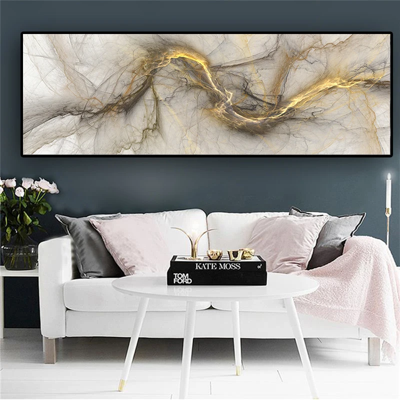 

Modern Abstract Grey Yellow Cloud Canvas Painting Wall Art Posters and Prints on The Wall Art Pictures for Living Room Cuadros