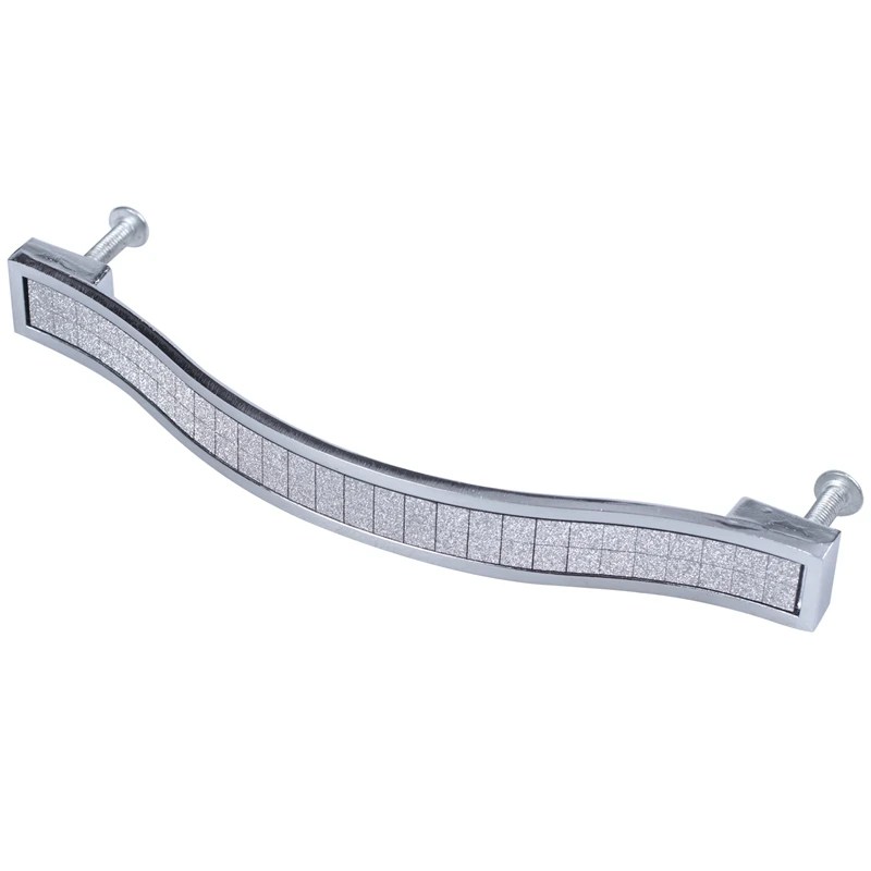 

10 x Crystal Furniture Handle Bar Grip Handle Kitchen Cabinet Drawer Door Handles Silver 128mm