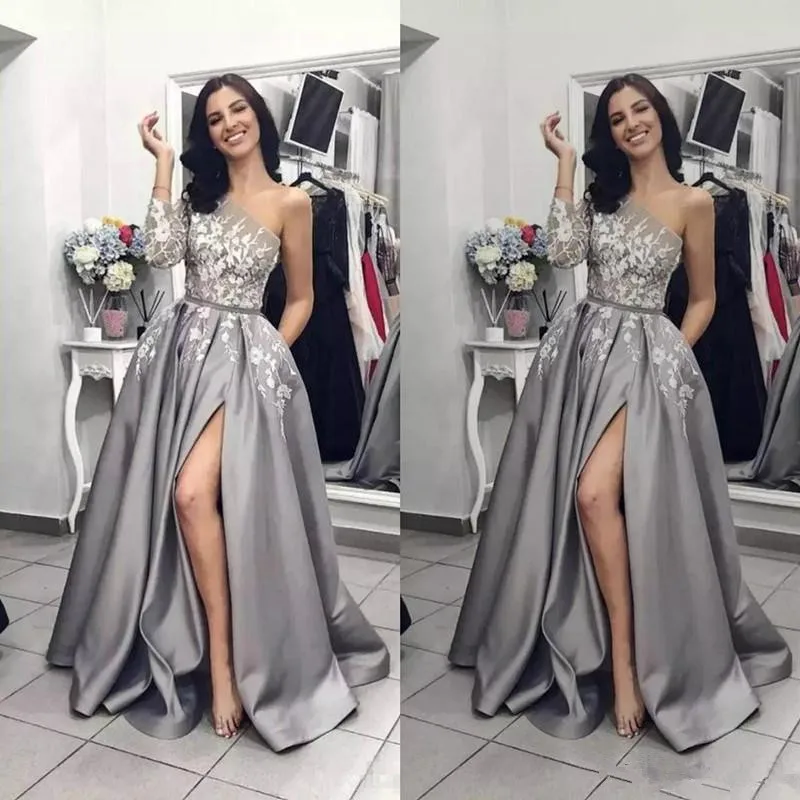 На заказ длинное вечернее платье с одним плечом vestido de festa недорогое
