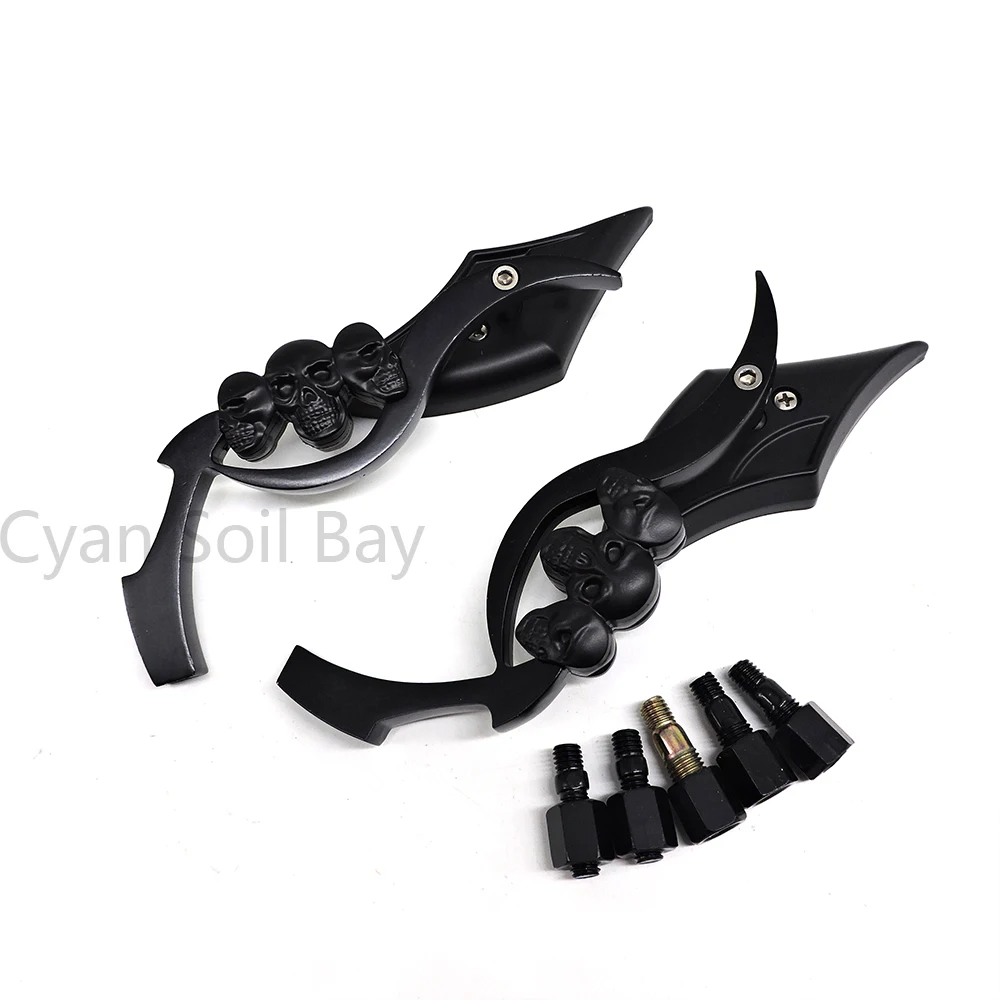 2 шт./пара зеркала заднего вида для мотоцикла Мотоцикл Скутер Cafe Racer боковые череп