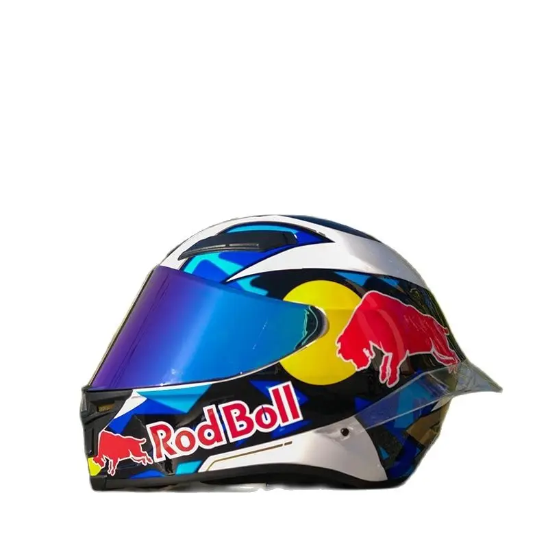 Шлем мотоциклетный гоночный унисекс для мужчин и женщин с большим хвостом |