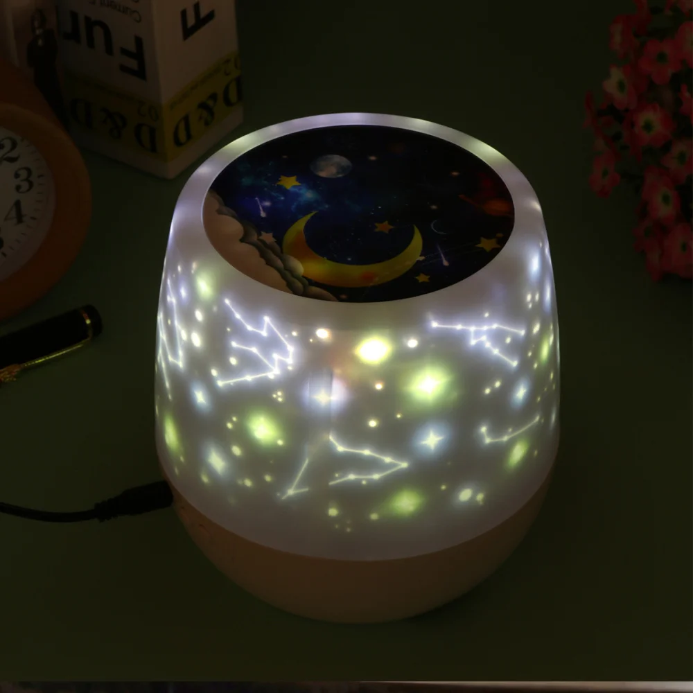 

1PC LED Starry Night Dream Bedroom Lamp Simple Household Accompanying Lamp Creative Desktop Atmosphere Projection Lamp for Bedro