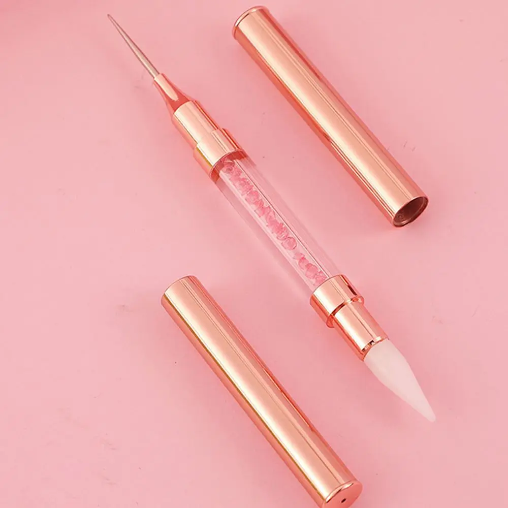 1 шт. акриловая металлическая двухсторонняя ручка для нанесения точек ногтей