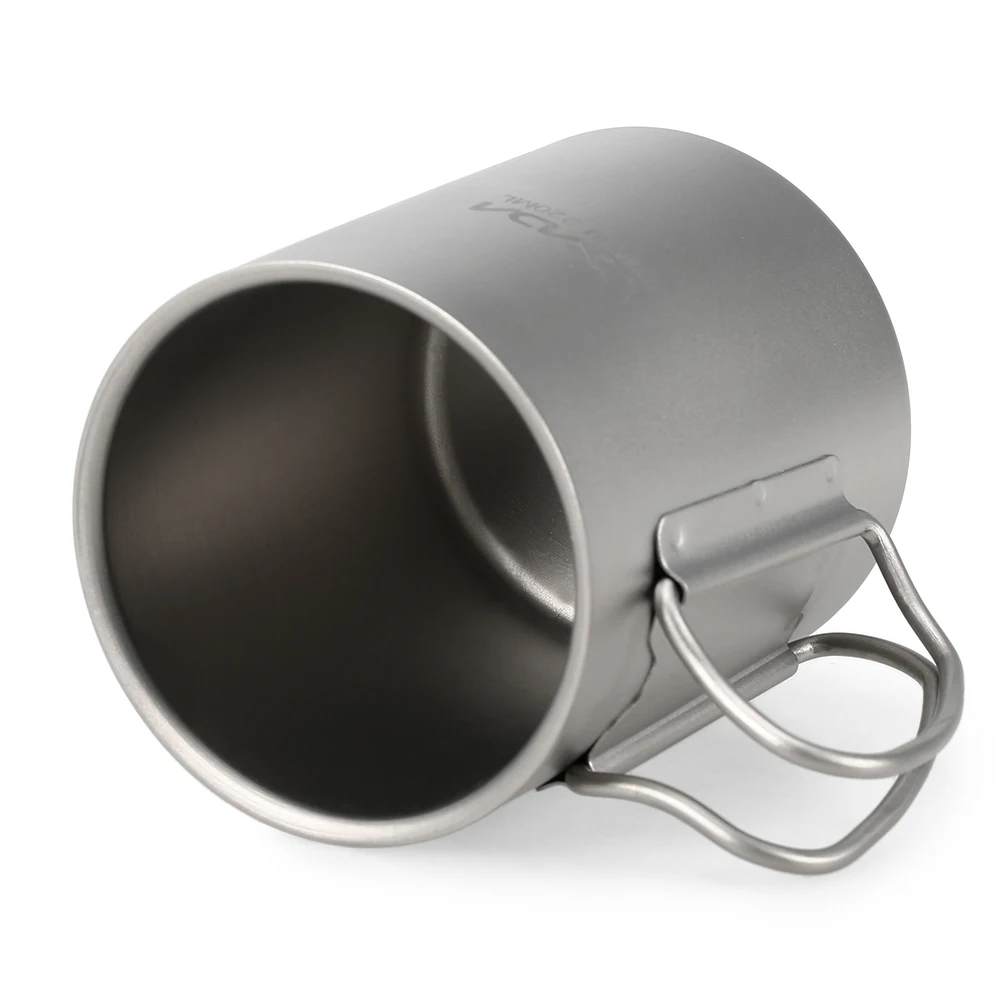 Lixada титановая двойная настенная чашка для воды кофе чая Кружка со складной