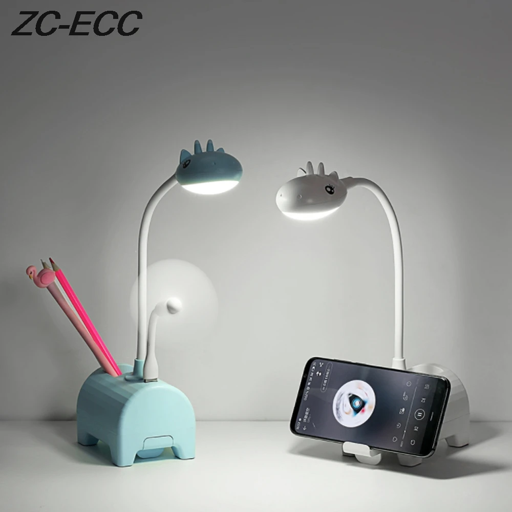 

Светодиодная настольная лампа ZC-ECC USB, складная Мини-лампа для чтения с сенсорной регулируемой яркостью и защитой глаз, с держателем для ручк...