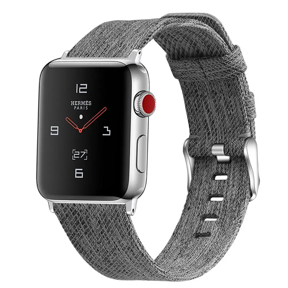 Ремешок совместим с Apple Watch Band 44 мм 42 Series 5 4 3 canvas correa для iwatch 38 pulseira аксессуары
