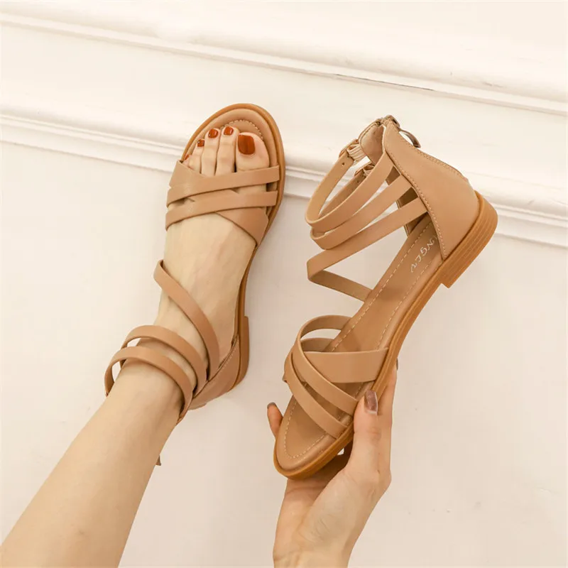 

Kalsooni 2021 NEW Women Rome Flat Sandals Comfortable Bohemian Vintage Beach Shoes