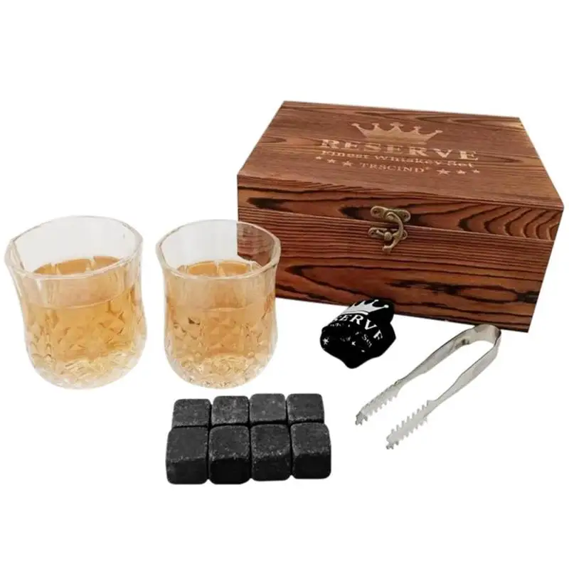 

12pcs/Set Whiskey Stones Gift Set Quick-freezing Ice Block Whiskey Marble Ice Block for Father Boyfriend Christmas Present