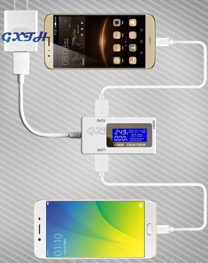 Двойной USB тестер напряжения тока Амперметр для зарядки Тестер монитор порты