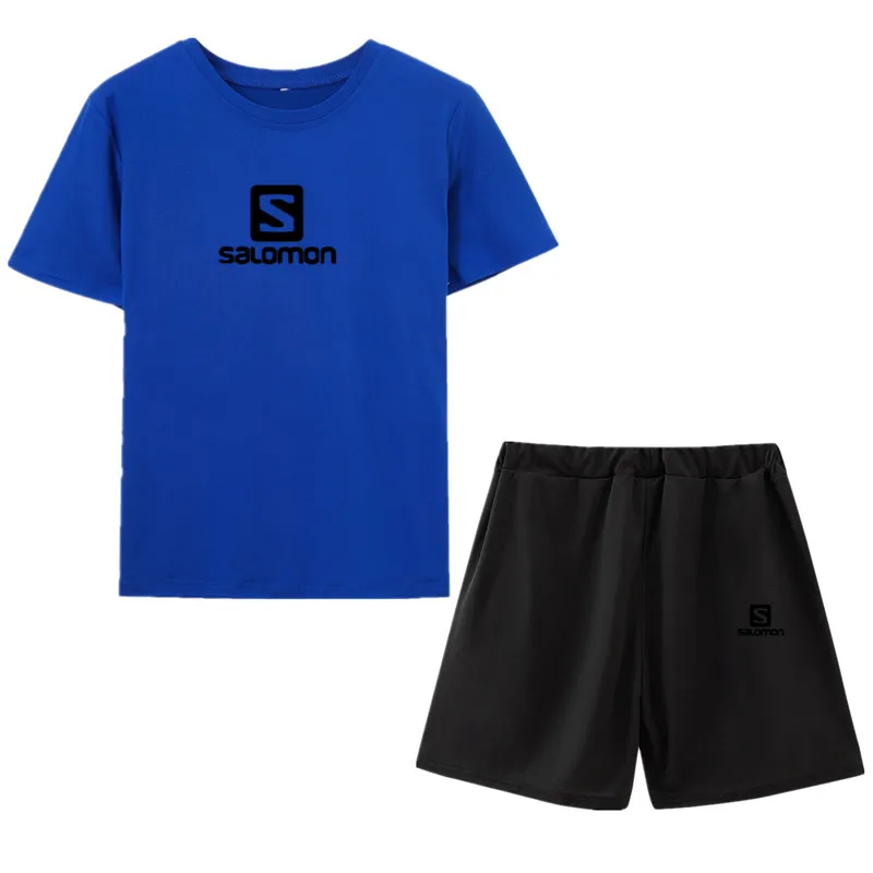 

2021 men's Hot casual suit top men's printed sports suit cotton T-shirt + sports trousers two-piece