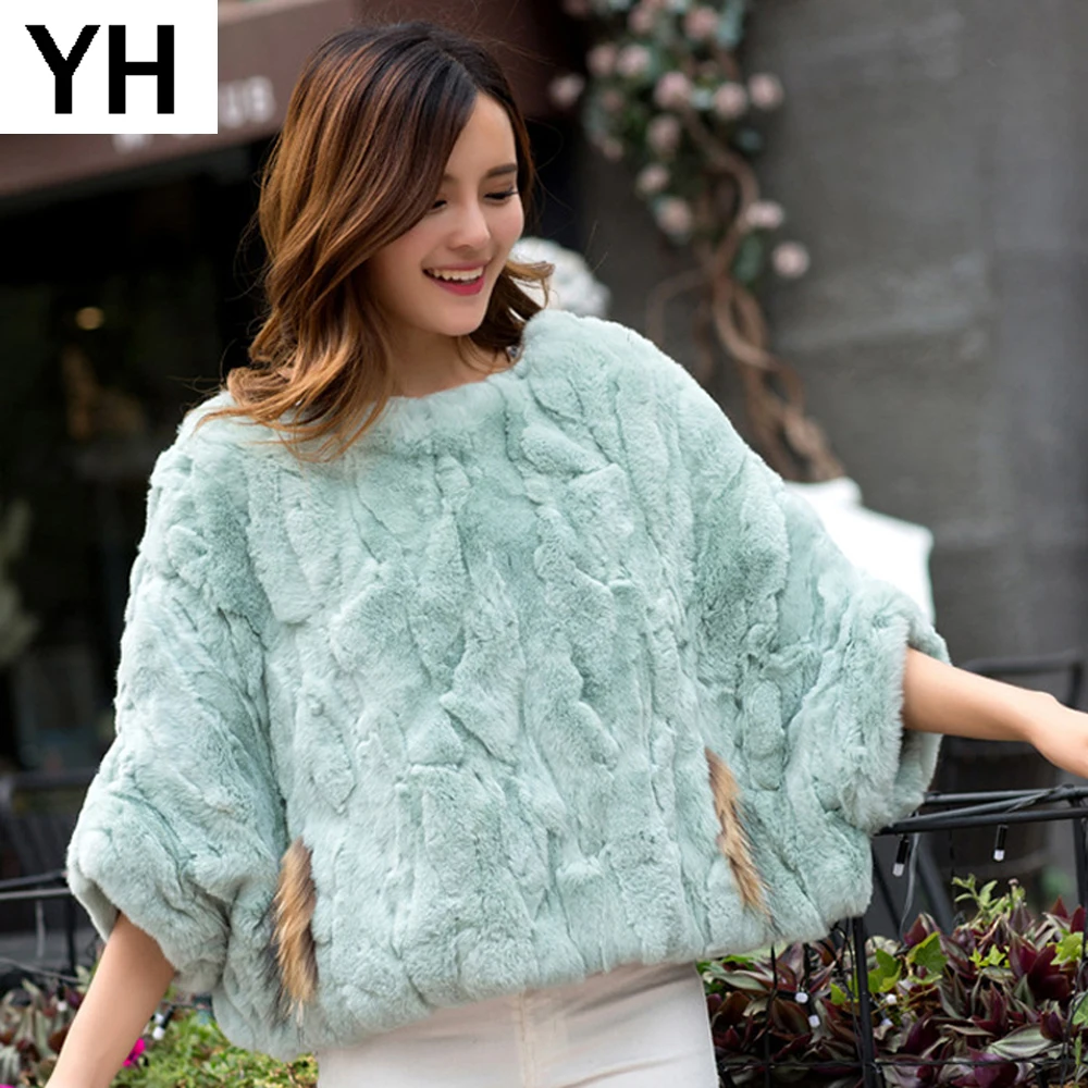 Женский шарф пончо из натурального меха кролика Рекс мягкая шаль 2020 Осень зима