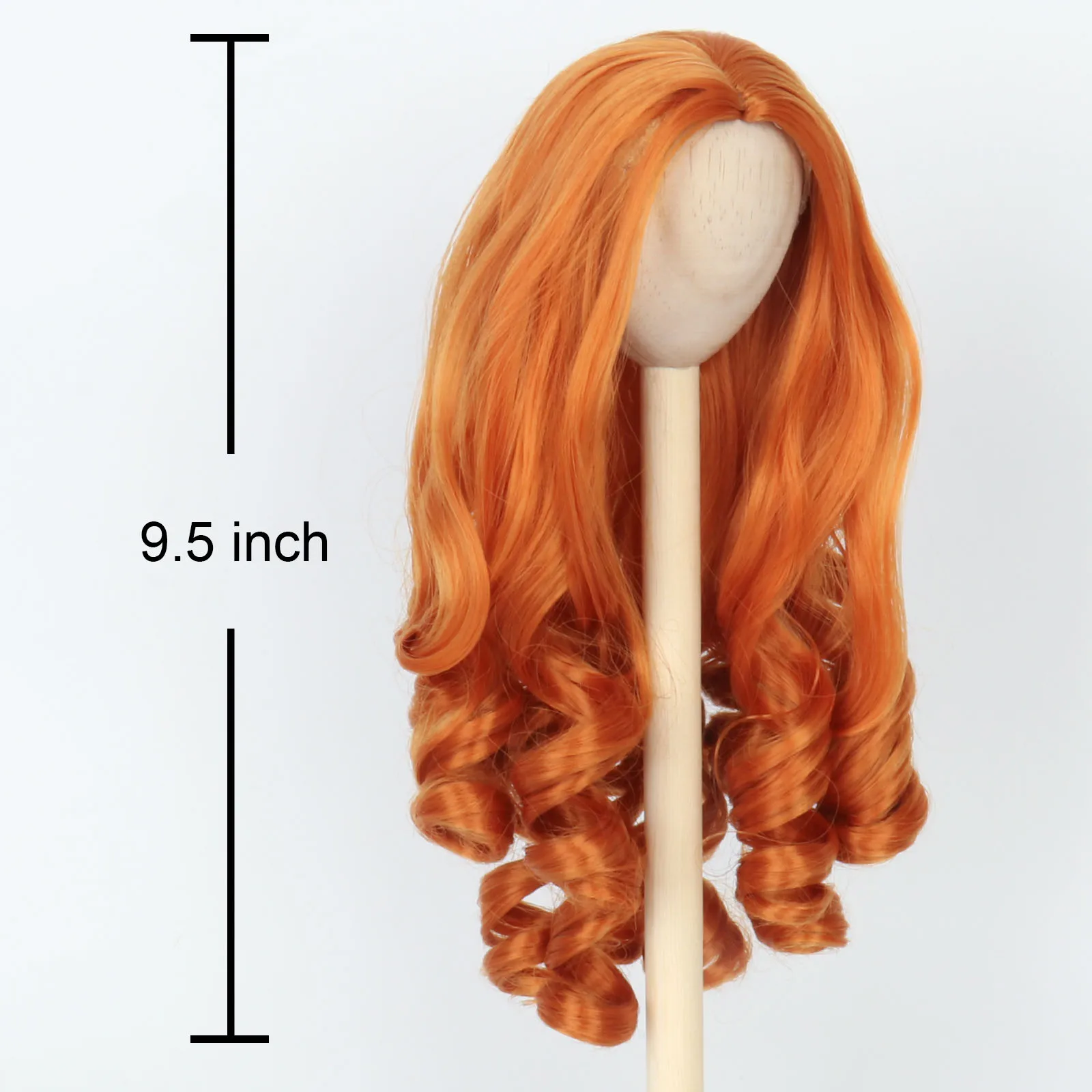 Парик для куклы Miss U 8-9 дюймов 1/3 термостойкий длинные с глубокими волнами |