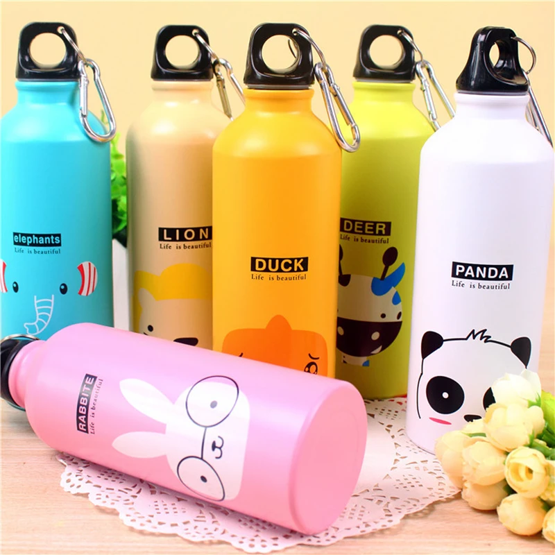 

500ml Cute Water Bolttle Lovely Animals Outdoor Portable Sports Camping Hiking Bicycle School Kids Water Bottle Creative gift