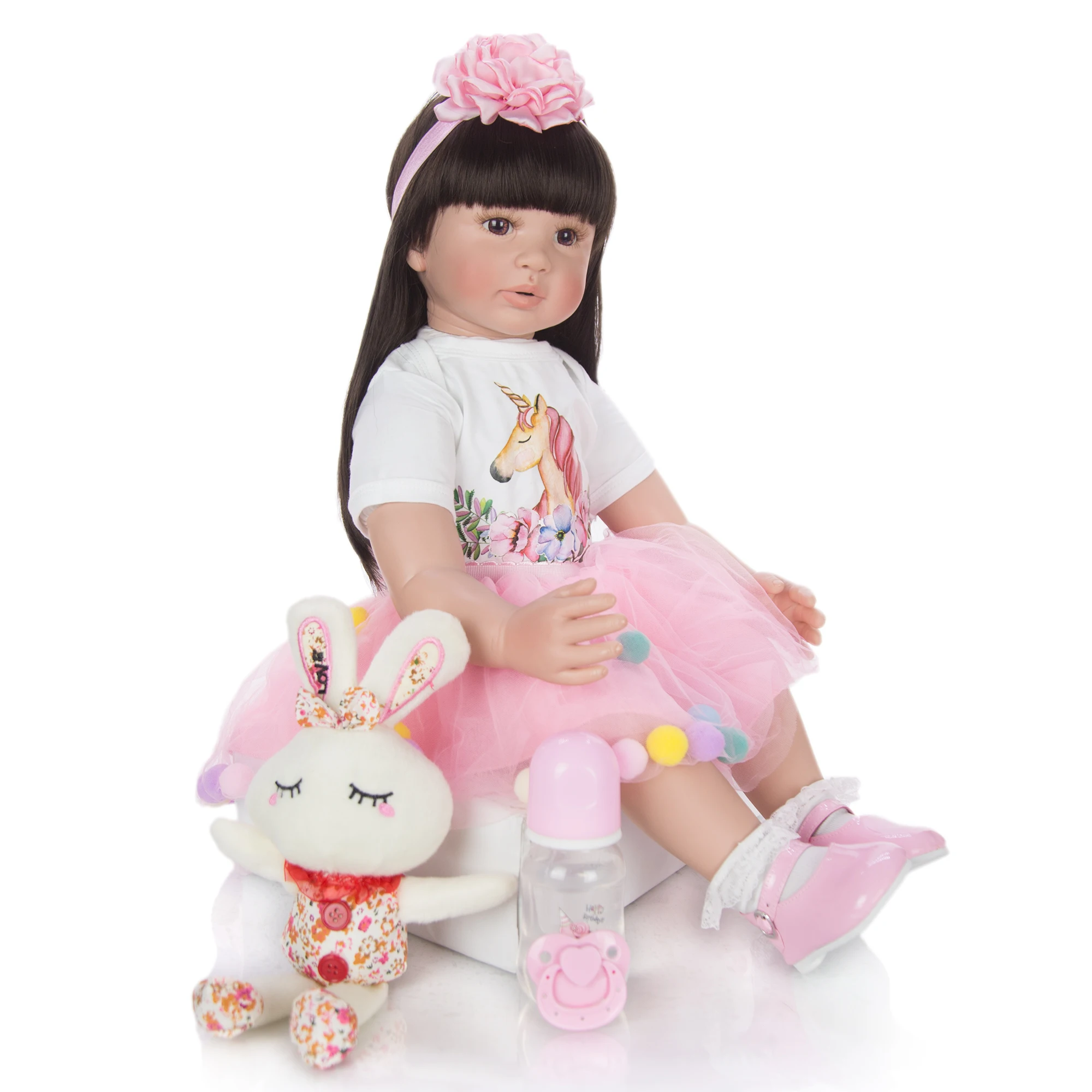 KEIUMI оптовая продажа длинные волосы Reborn Baby куклы 60 см Ткань тела имитирует Boneca Menina
