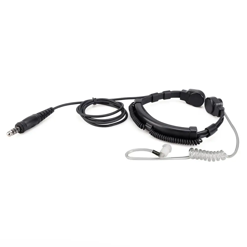 RETEVIS ETK006 Adjustable Tactical Throat Mic With PTT Throat Microphone Headphones Walkie Talkie For Airsoft Games