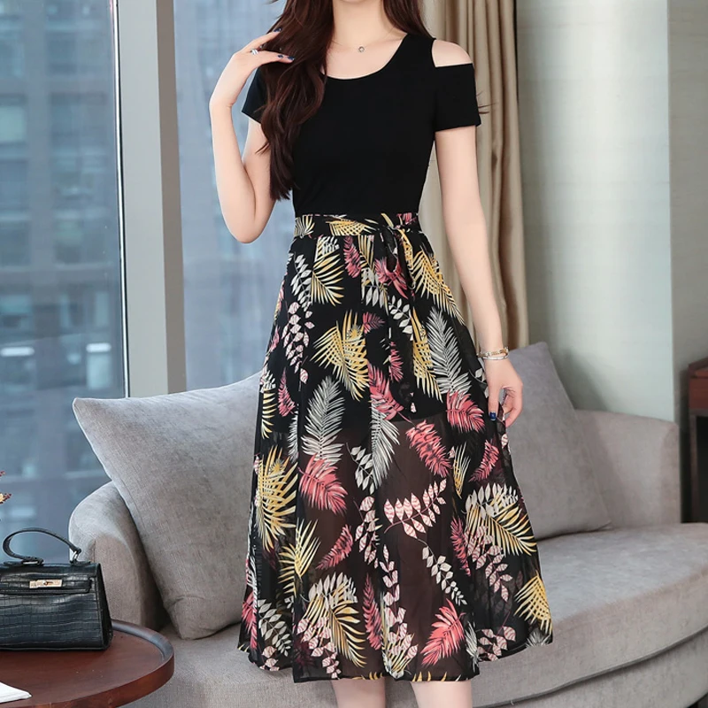 

Платье женское длинное с цветочным принтом, элегантная офисная одежда Вечерние ле пэчворк, приталенный винтажный Повседневный модный вече...