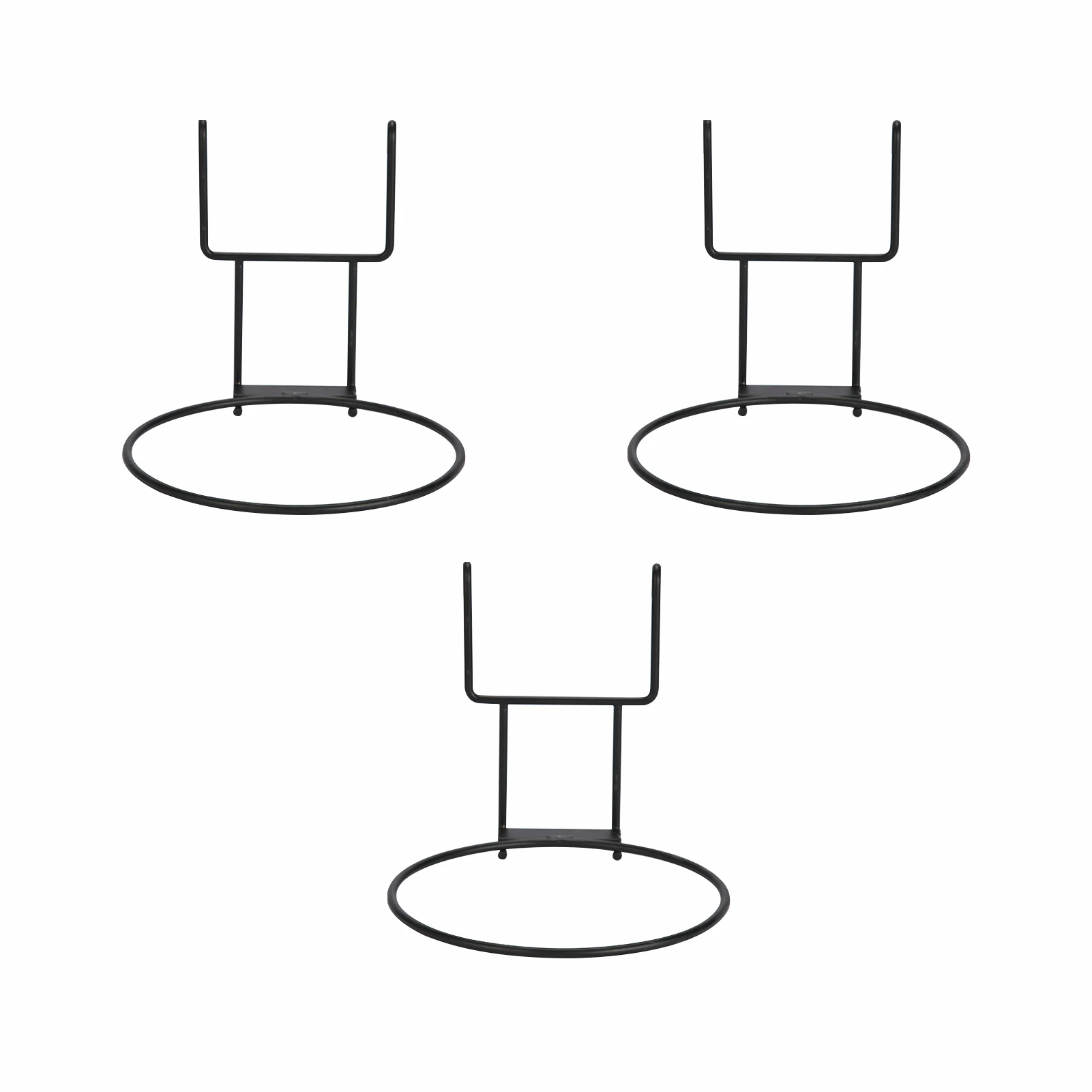 

3pcs Display Folding Retro Indoor Outdoor Black Iron With Hooks Rustproof Living Room Home Decor Plant Stand Stable Storage