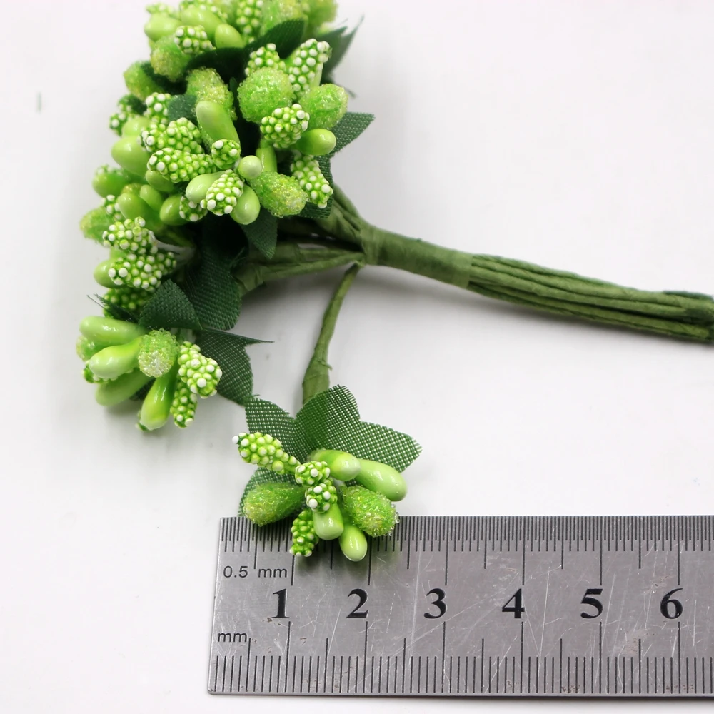 

12/36/72/144 Pcs Handcraft Artificial Flowers Stamen Sugar Wedding Party Decoration DIY Scrapbooking Garland Craft Fake Flowers