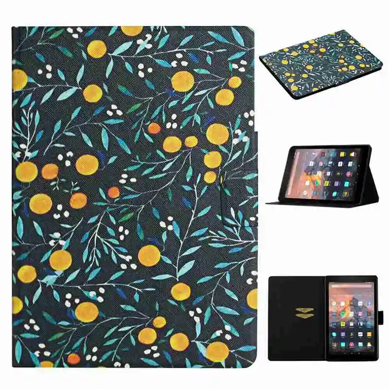 

Funda for Amazon Kindle Fire HD 10 2019 Case Shockproof Stand Painted PU Leather Flip Cover for Kindle Fire HD 10 10.1'' 2017