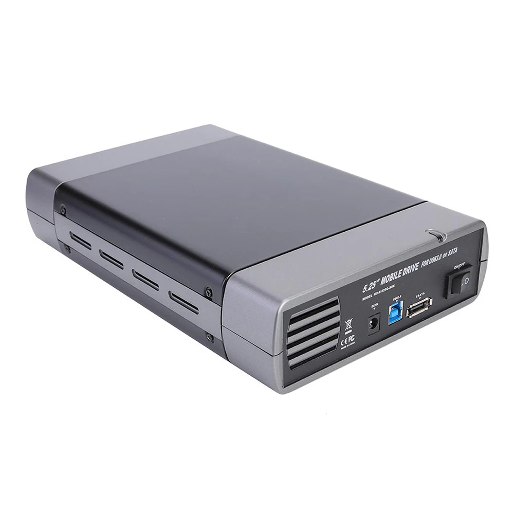 

USB3.0/2.0 to SATA US/EU Adapter Hard Disk Case 5.25 inch Optical Drive Enclosure Support DVD 16 Speed Recording Hard Disk Case