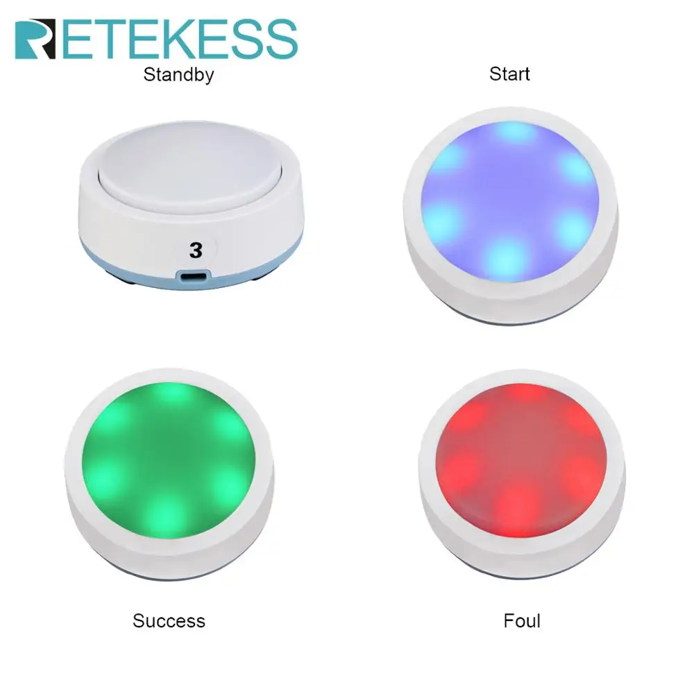 Retekess 1Pcs TM101 Wireless Call Button Answer Buzzer For Intelligent Responder Knowledge And Debate Contest Answer Buzzer