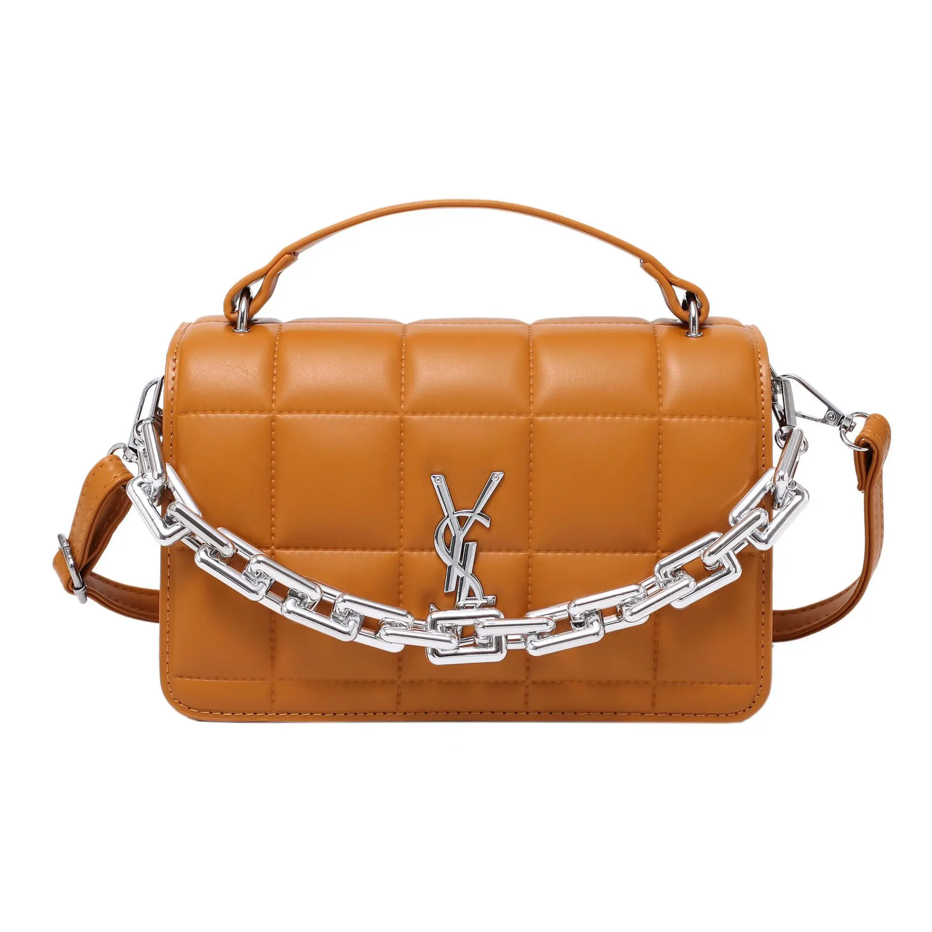 

2021 New Korean Version of The Fashion Lady Press Shell Small Square Bag One-shoulder Sloping Women's Bag