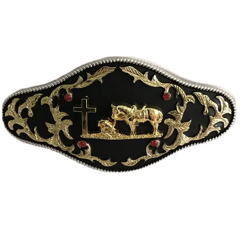 

Розница 2021 Новый стиль Высокое качество кружевной 3D Золотой Крест ковбойский ремень пряжка с металлическим мужским ремнем голова подходит ...