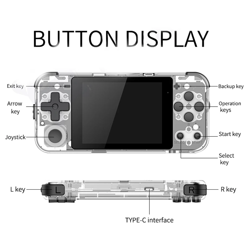 Open Dual System Mini Retro Video Game Console 3000 Games Handheld Support HDMI-compatible 1500 mAh Battery IPS Screen Kids Gift |