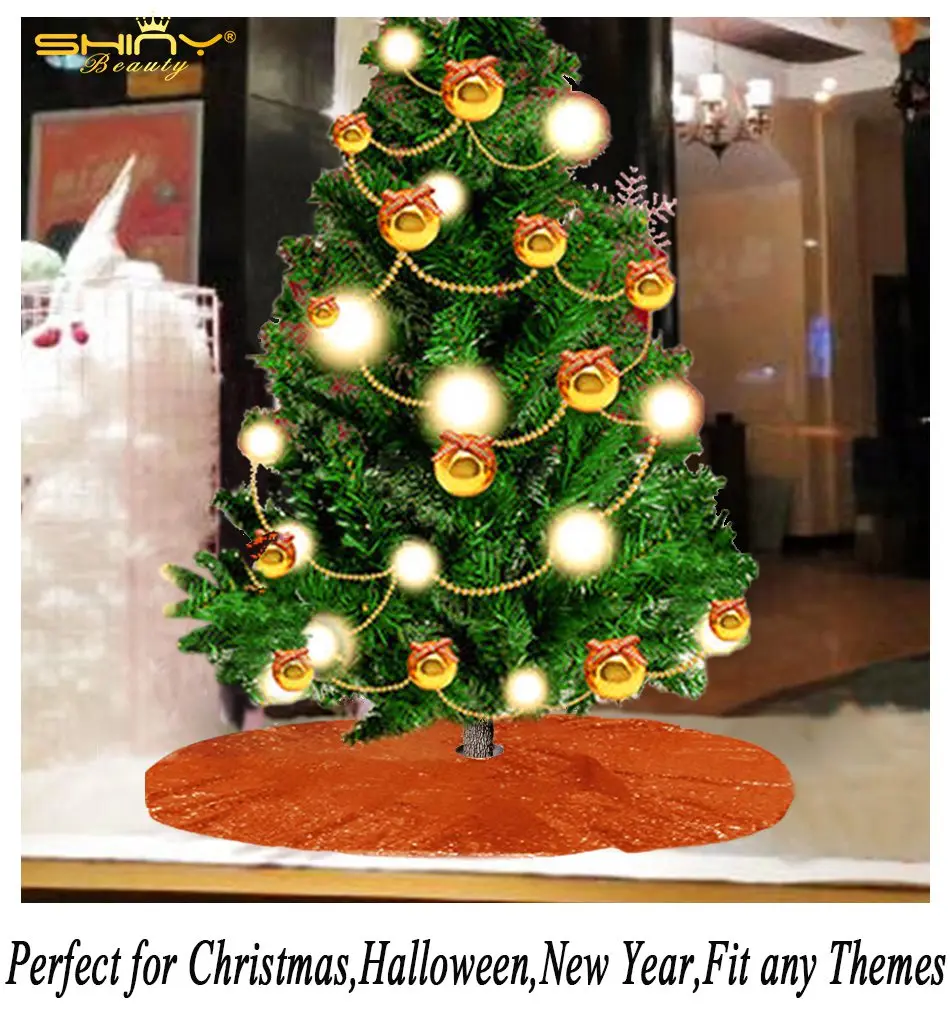 Оранжевая юбка для новогодней елки 24 дюйма | Дом и сад