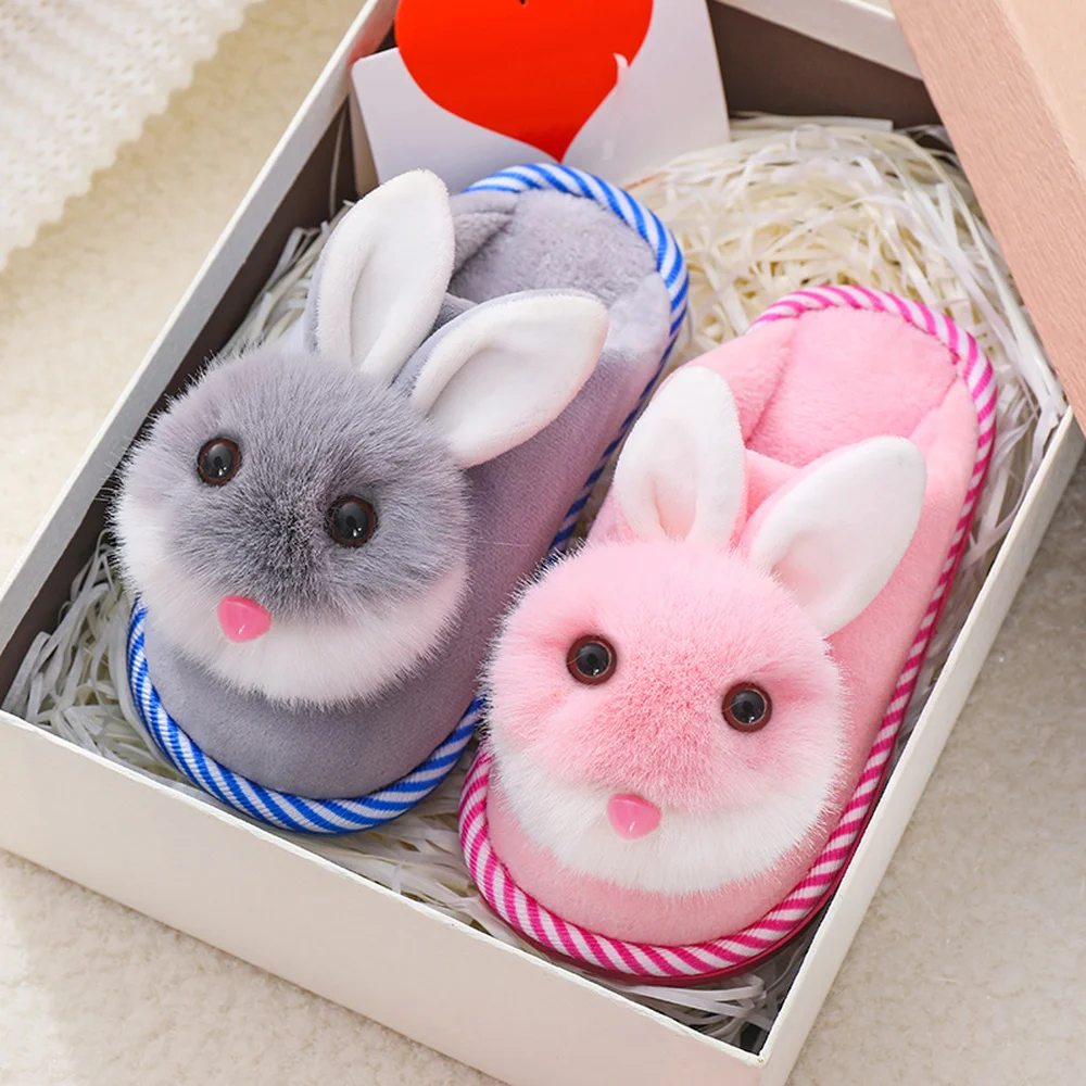 Очень милые домашние тапочки для детей зимняя теплая детская домашняя обувь с