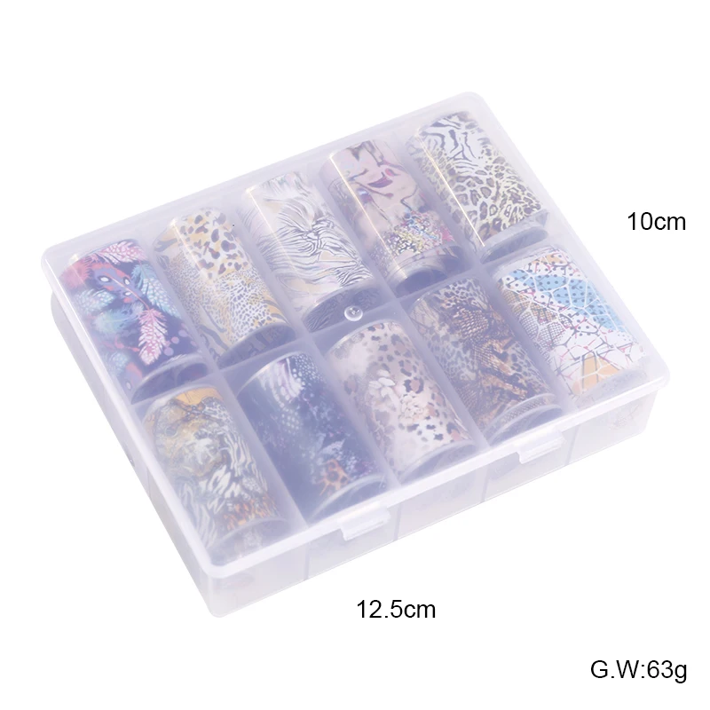 

Nail Star Transfer Paper Laser Leopard Print Gale Camouflage Small Fresh Fruit Star Set Nail Sticker Decorative Art 1Box 10 Grid