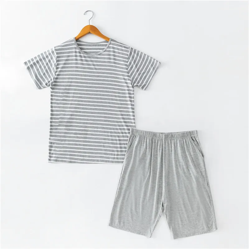 

Modal men's short sleeve shorts casual pajamas plus-sized homewear