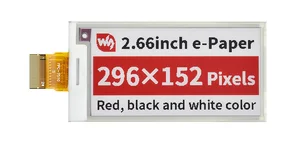 Электронная бумага Waveshare 2,66 дюйма (B) с дисплеем E-Ink Raw, 296  152 пикселей, трехцветная краснаячернаябелая, интерфейс SPI, без печатной платы