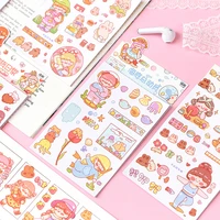 24 packlot cute girl wonderful world series decorative kawaii stationery stickers scrapbooking diy diary album stick lable