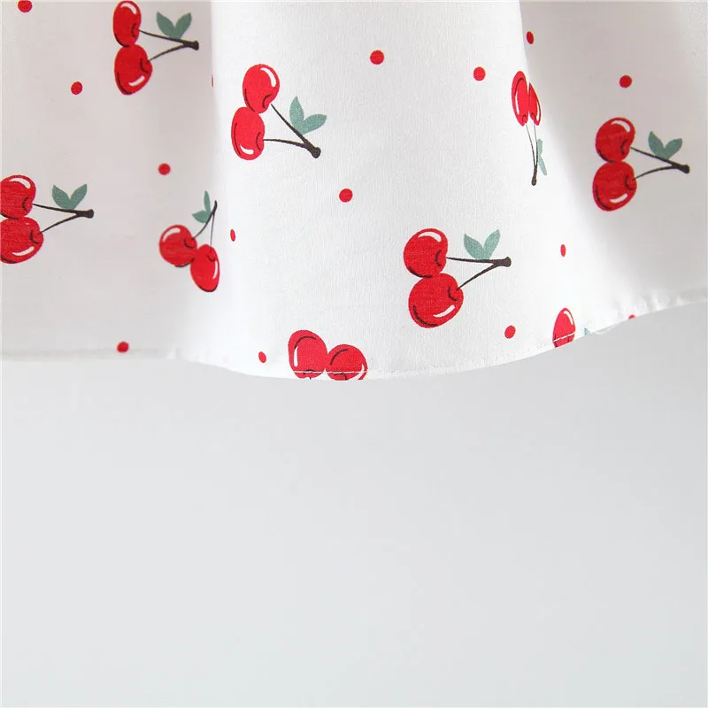 Летнее платье для новорожденных малышей с принтом вишни платья маленьких