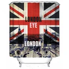 Занавеска для душа с британским флагом Великобритании и лондонским узором