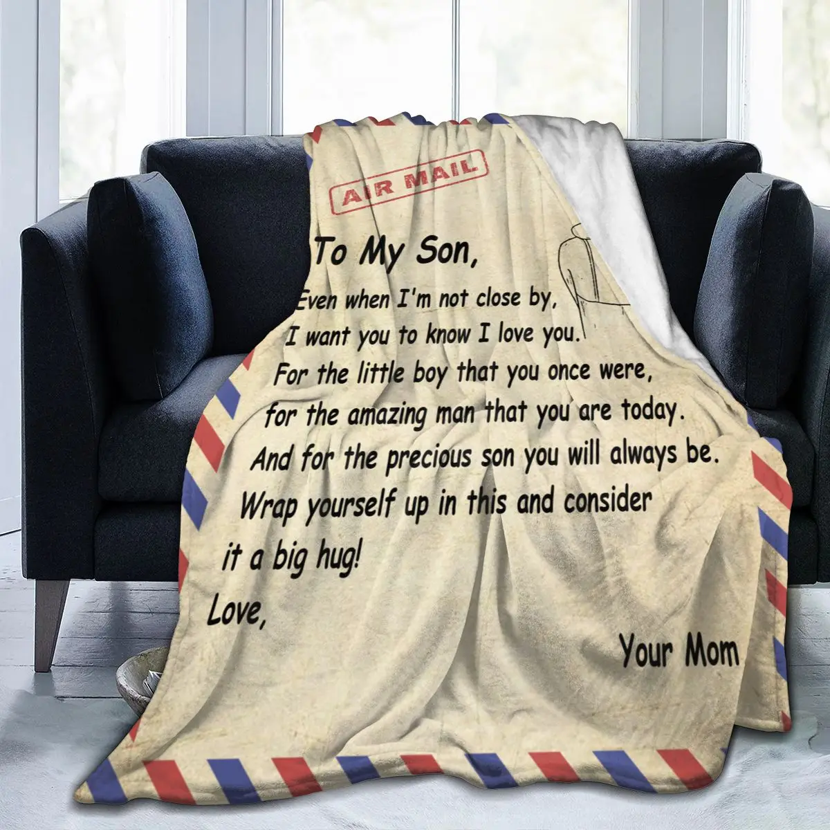 

Air Mail Soft Plush Blanket Gift Flannel Microfiber Fleece Bedspread Sherpa For Men Women50"x40