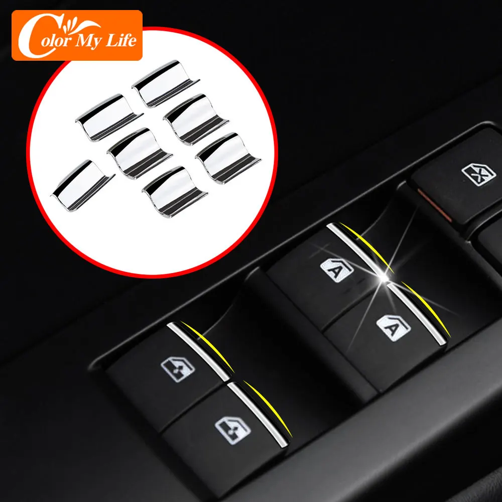 7 шт. кнопки стеклоподъемника с блестками для Toyota Prado Corolla RAV4 Highlander Auris Camry Sienna 4runner
