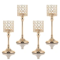 vincigant crystal candle holders set of 4 tall wedding centerpiece for table metal candlesticks stand party home chrismas decor